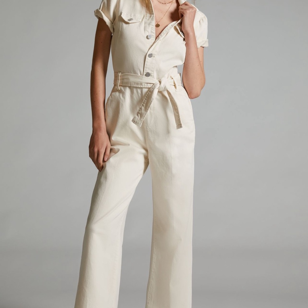 Paige Anessa puff sleeve jumpsuit sz 0